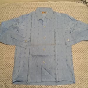 Deadstock 1960s mens S 14-14.5 button up long sleeve shirt by blocks.